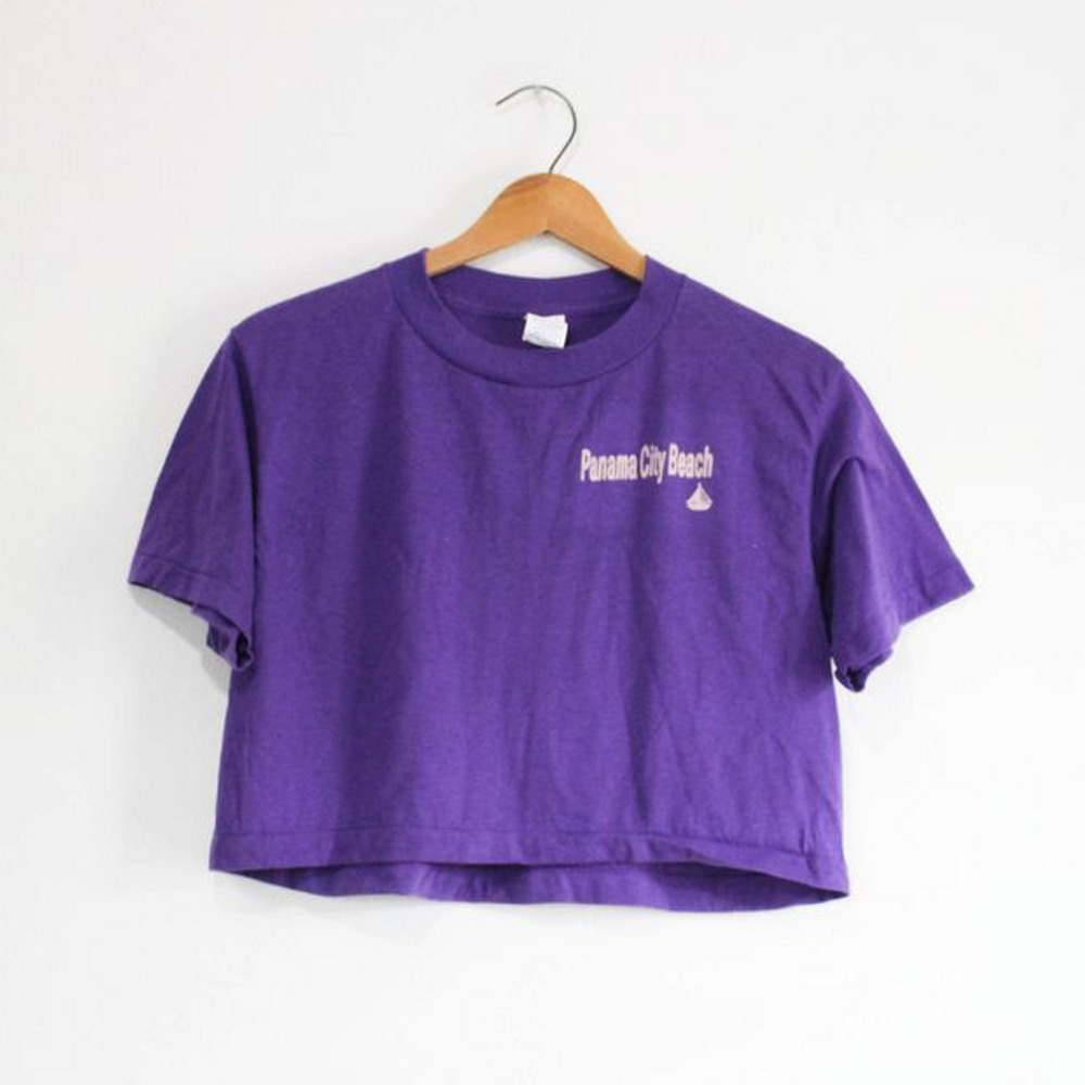 Vintage Panama City Beach Florida Crop Top T Shirt Large